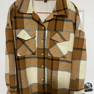 Plaid Button-Up Shacket